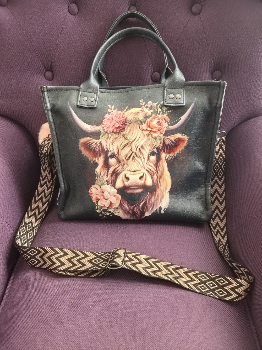 Hand Made, One Of A Kind! This Was Custom Made Just For Me! Highland Cow Bag